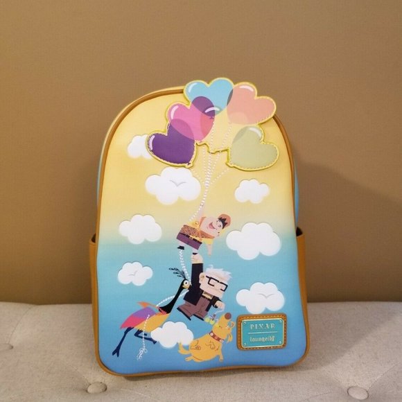 Loungefly Disney Pixar Up Heart Balloons Russel Carl Dug kevin Mini Backpack NEW main image 4